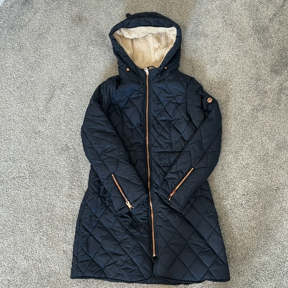 Jessica Simpson Puffer Jacket - Navy and Gold